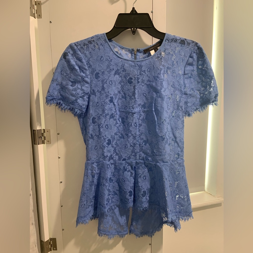 BCBG Blue Lace Top